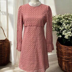 Paul & Joe Sister Blillia Lace Long Sleeve Regency Shift Dress Size 8